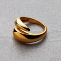 Кольцо Капля серебро с позолотой