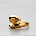 Кольцо Капля серебро с позолотой