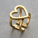 Кольцо Сердце серебро с позолотой
