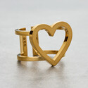 Кольцо Сердце серебро с позолотой