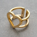 Кольцо Сердце серебро с позолотой