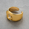 Кольцо широкое разъемное серебро с позолотой