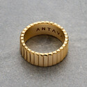Кольцо широкое с позолотой обручальное
