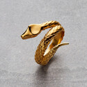 Кольцо змейка с позолотой