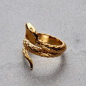 Кольцо змейка с позолотой
