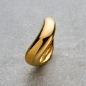 Кольцо волна с позолотой