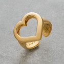 Кольцо Сердце серебро с позолотой