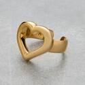 Кольцо Сердце серебро с позолотой