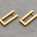 Серьги прямоугольные с позолотой