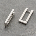 Серьги прямоугольные с родиевым покрытием