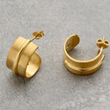 Серьги кольца разъемные с позолотой