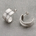 Серьги кольца разъемные с родиевым покрытием