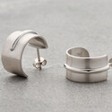 Серьги кольца разъемные с родиевым покрытием