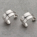 Серьги кольца разъемные с родиевым покрытием